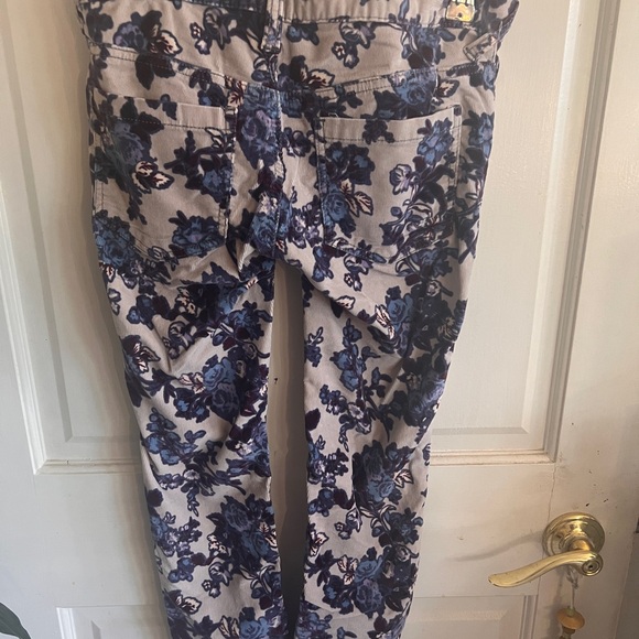 Free people, corduroy, floral printed pants, hip huggers - Picture 3 of 6